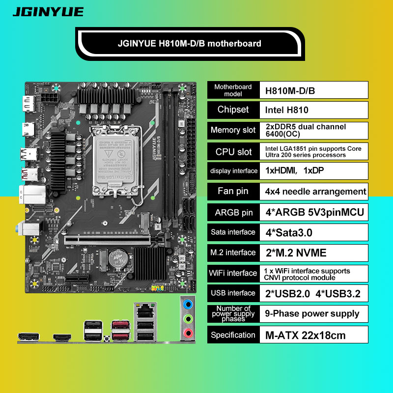 Carte mère Micro-ATX H810 Inte - Lga1851 Gaming Motherboard avis et prix